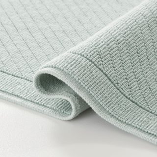 Arkwright 100% Cotton Bathroom Rug - High Absorbent Stylish Textured Woven Design Bath Mat, Slip Resistant Backing for Shower and Bathtub Floor, 20x32 in - Green