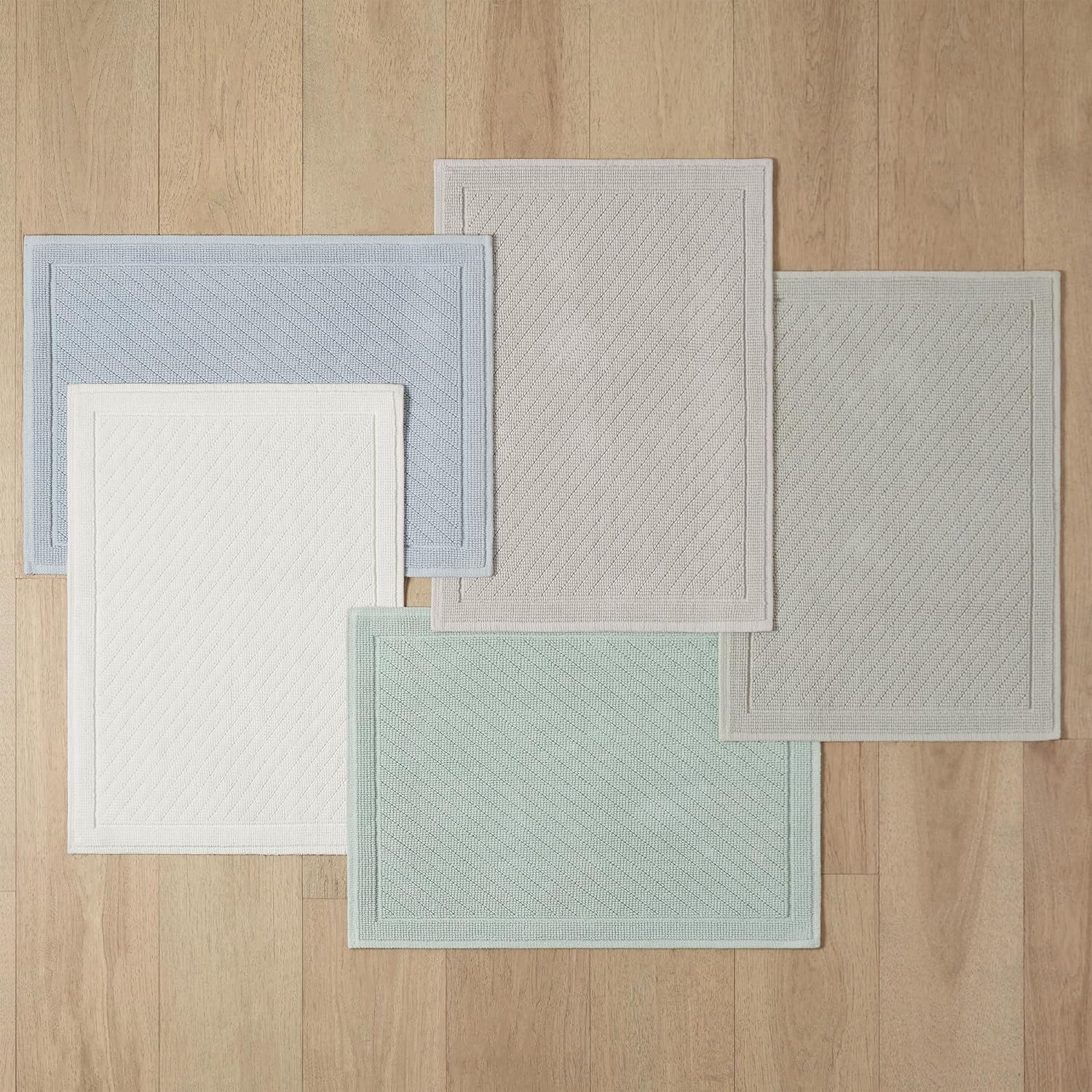 Arkwright 100% Cotton Bathroom Rug - High Absorbent Stylish Textured Woven Design Bath Mat, Slip Resistant Backing for Shower and Bathtub Floor, 20x32 in - Green - Image 6