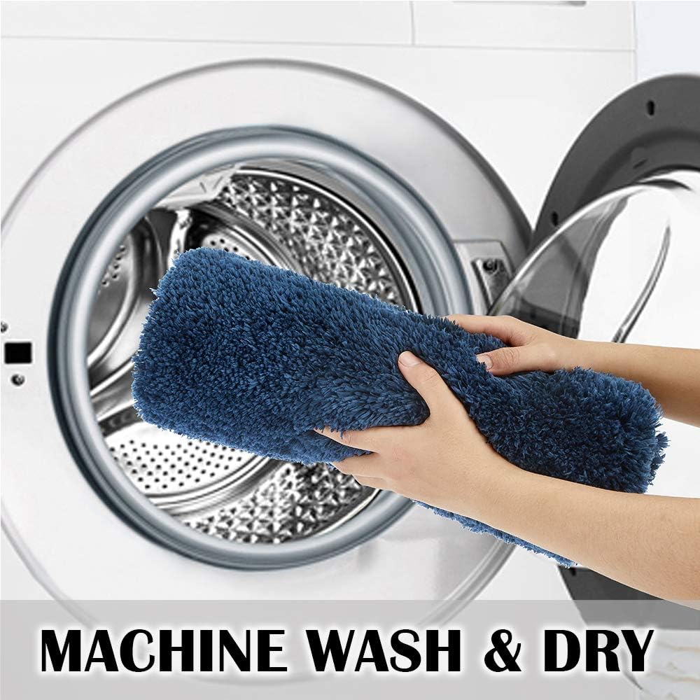 Suchtale Bathroom Rug Non Slip Bath Mat for Bathroom (16 x 24, Navy) Water Absorbent Soft Microfiber Shaggy Bathroom Mat Machine Washable Bath Rug for Bathroom Thick Plush Rugs for Shower - Image 6
